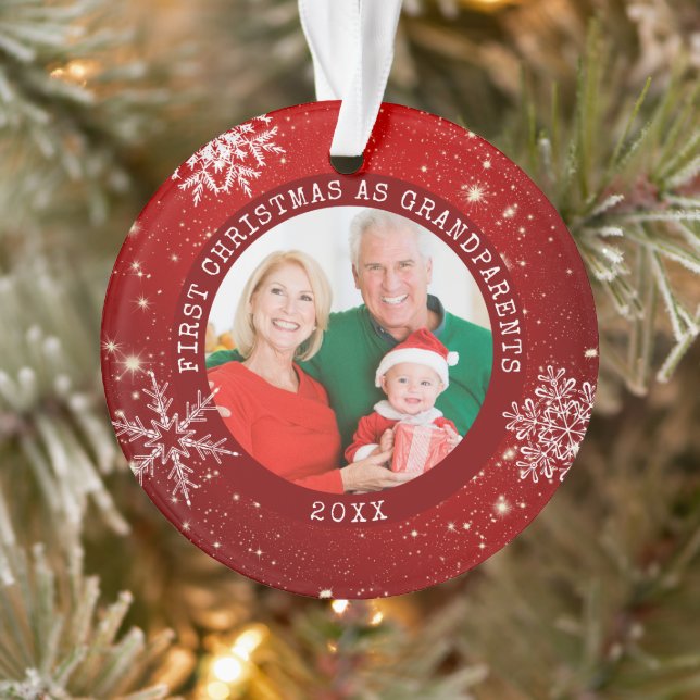 PREMIER NOËL EN GRANDS-PARENTS FLUX DE Neige Rouge (Arbre)