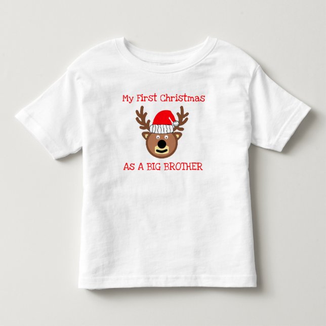 Premier Noël En T-shirt Big Brother Toddler (Devant)