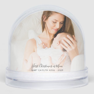 Premier Noël en tant que maman et papa Bébé Photos