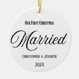 Premier Noël Marié Ornement