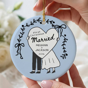 Premier Noël Marié Ornement