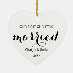 Premier Noël Marié Ornement - Mariage Keepsak