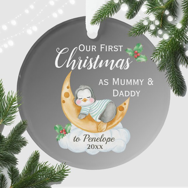 Premier Noël mignon comme maman et papa bébé pingo (Créateur téléchargé)