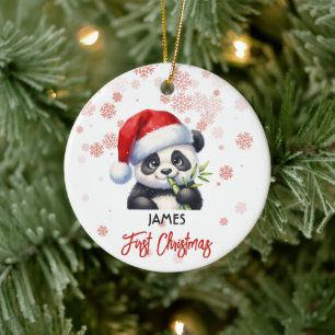Premier Noël mignon Panda bébé Ornement