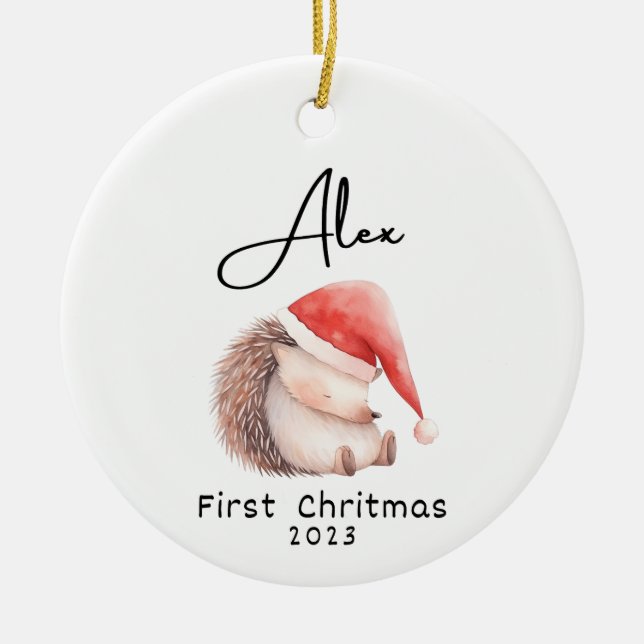 Premier Noël, Nom du bébé personnalisé Ornement (Devant)