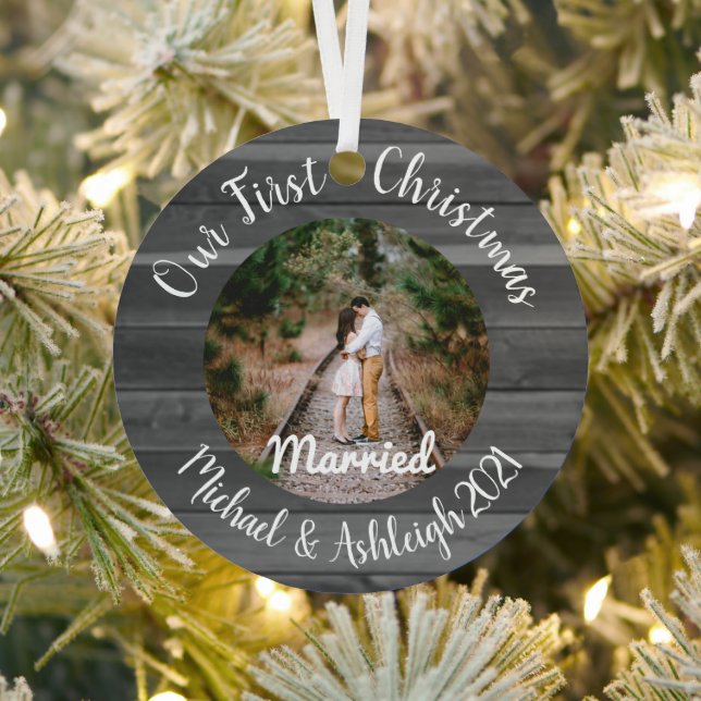 Premier Noël Ornement en métal marié (Insitu)