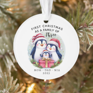 Premier Noël personnalisé - Famille de trois