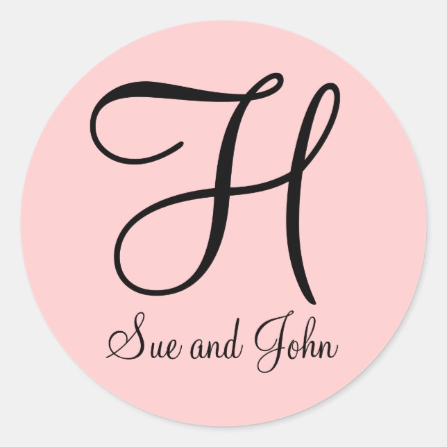 Premier nom et Dernier noir initial sur Sticker ro (Devant)