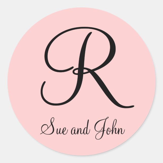 Premier nom et Dernier noir initial sur Sticker ro (Devant)