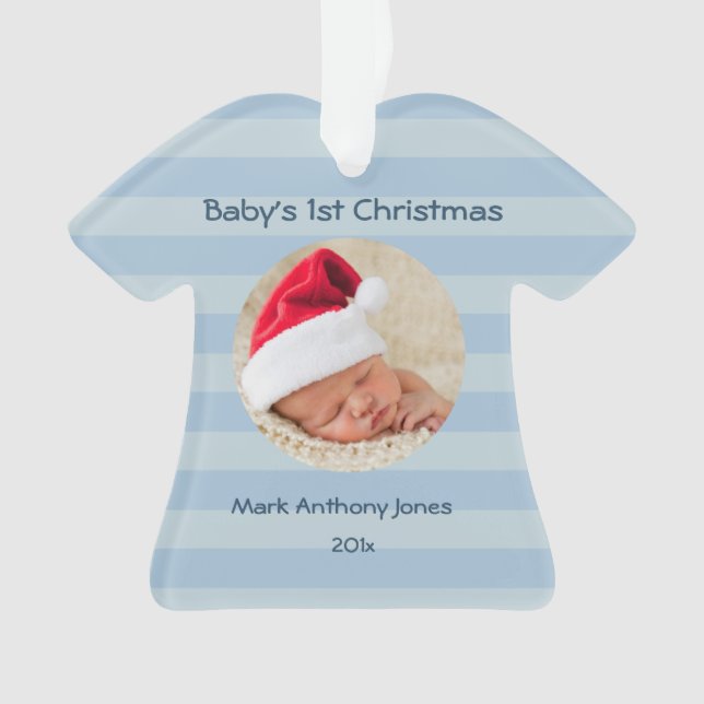 Premier ornement d'acrylique de Noël du bébé (devant)