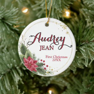 Premier ornement d'arbre de Noël du bébé