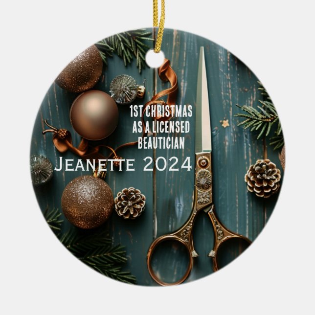 Premier ornement de beauté autorisé de Noël (Devant)