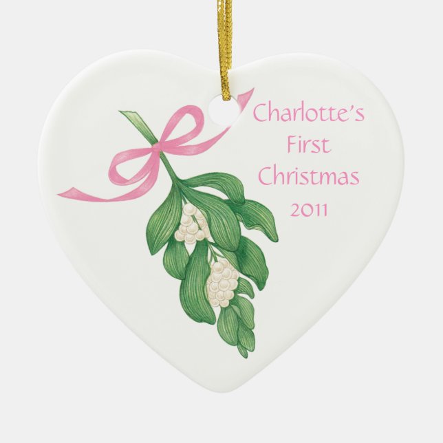 Premier ornement de Christmas~Mistletoe du bébé (Devant)
