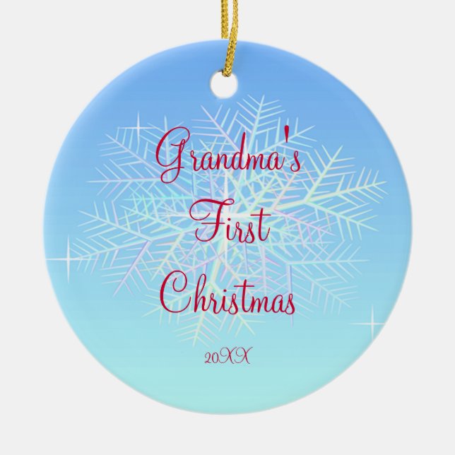 Premier ornement de flocon de neige de Noël de la (Devant)