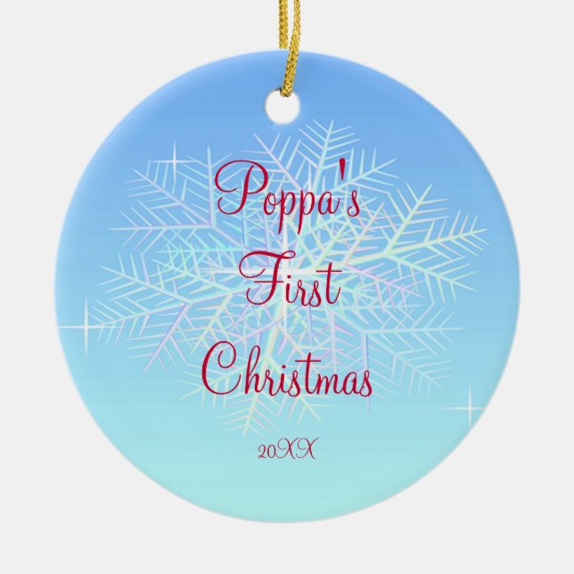 Premier ornement de flocon de neige de Noël du (Devant)