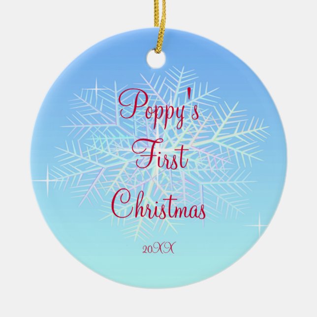 Premier ornement de flocon de neige de Noël du (Devant)