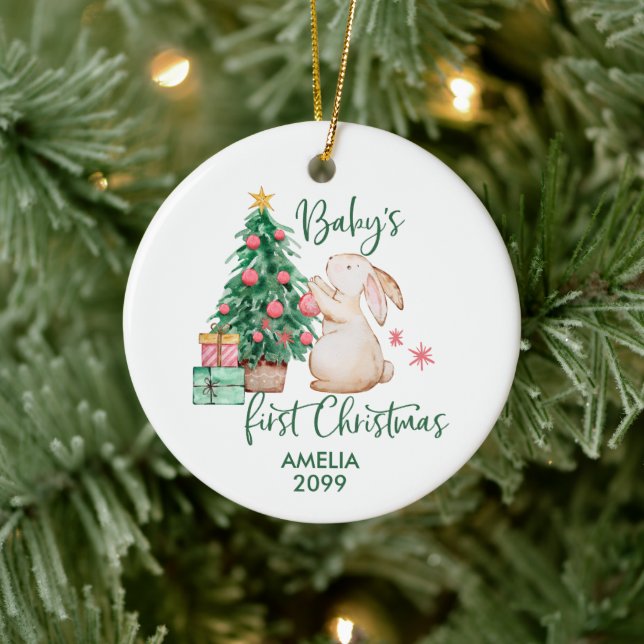 Premier ornement de lapin de Noël pour bébé person (Arbre)