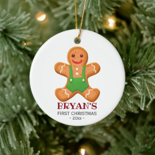 Premier ornement de Noël de bébé Gingerbread ga