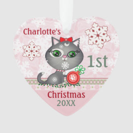 Premier ornement de Noël de chat fait sur commande