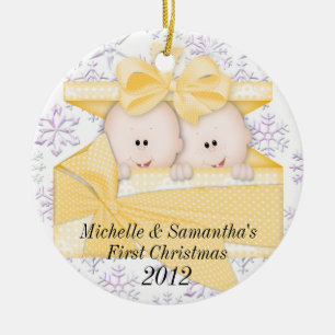 Premier ornement de Noël de jumeaux