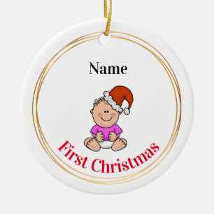 Premier ornement de Noël de la petite fille