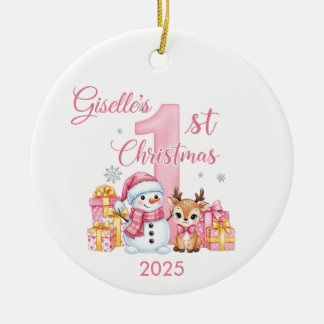 Premier ornement de Noël de la petite fille Snowma