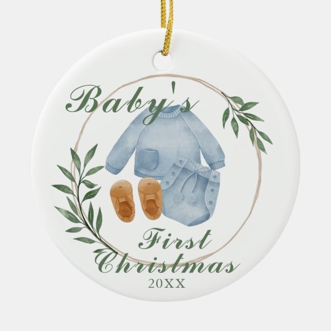 Premier ornement de Noël du bébé de Personnaliser (Devant)