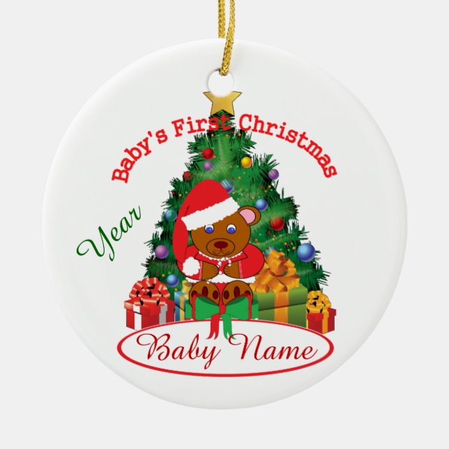 Premier ornement de Noël du bébé personnalisé (Devant)