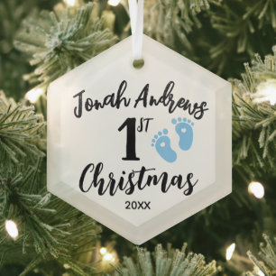 Premier ornement de Noël du bébé, personnalisé