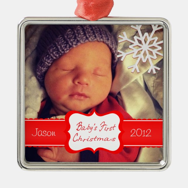 Premier ornement de Noël du bébé personnalisé (Devant)