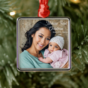 Premier ornement de Noël du bébé, photo Personnali