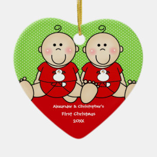 Premier ornement de Noël du jumeau mignon de bébé