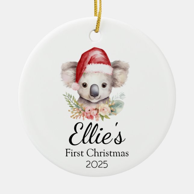 Premier ornement de Noël Koala pour bébé (Devant)