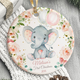Premier ornement de Noël pour bébé animaux Safari