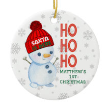 Premier ornement de Noël pour bébé, Design Snowman