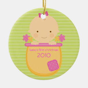 Premier ornement de Noël pour bébé Flowerpot