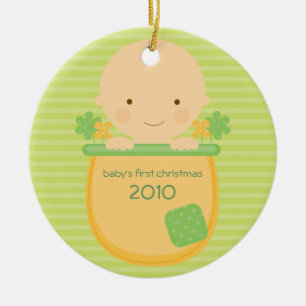 Premier ornement de Noël pour bébé Flowerpot