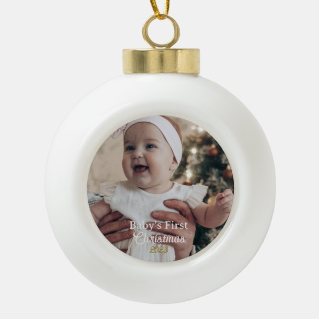 Premier ornement de Noël pour bébé personnalisé (Devant)