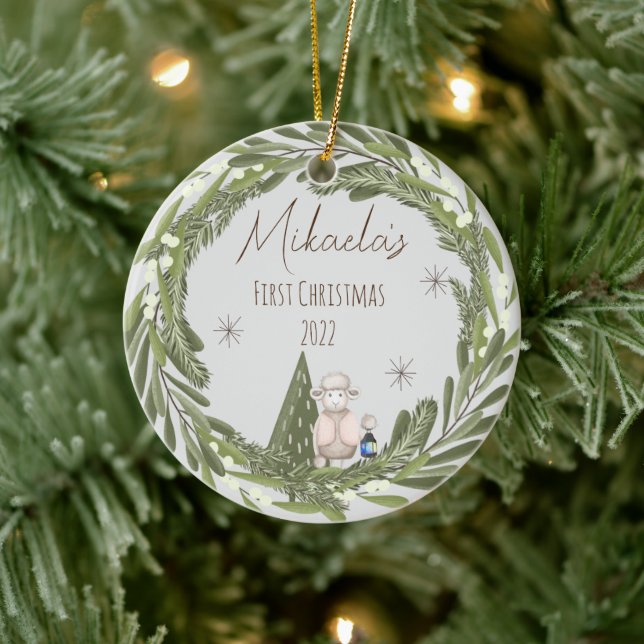 Premier ornement de Noël pour bébé personnalisé (Arbre)