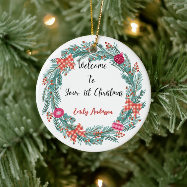 Premier ornement de Noël pour bébé personnalisé (Arbre)
