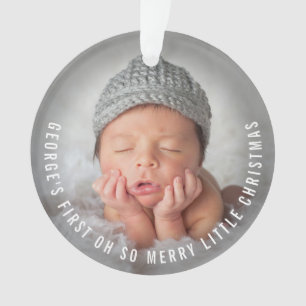 Premier ornement de photo de vacances de Noël du