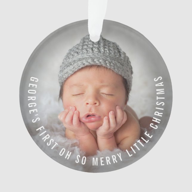Premier ornement de photo de vacances de Noël du (devant)