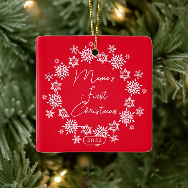 Premier ornement en céramique de Noël du Mème Snow (Arbre)