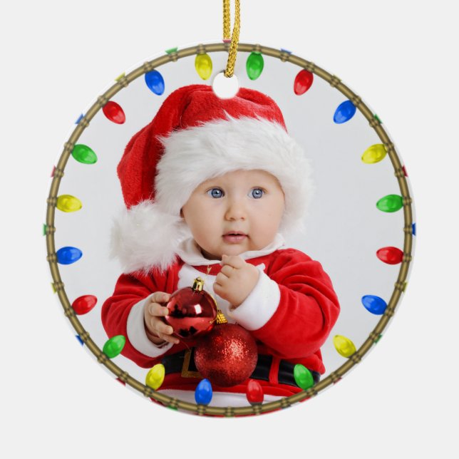 Premier ornement en céramique de Noël pour bébé (Devant)