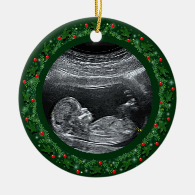 Premier ornement en céramique de Noël pour bébé (Devant)