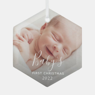 Premier ornement en verre de Noël du bébé