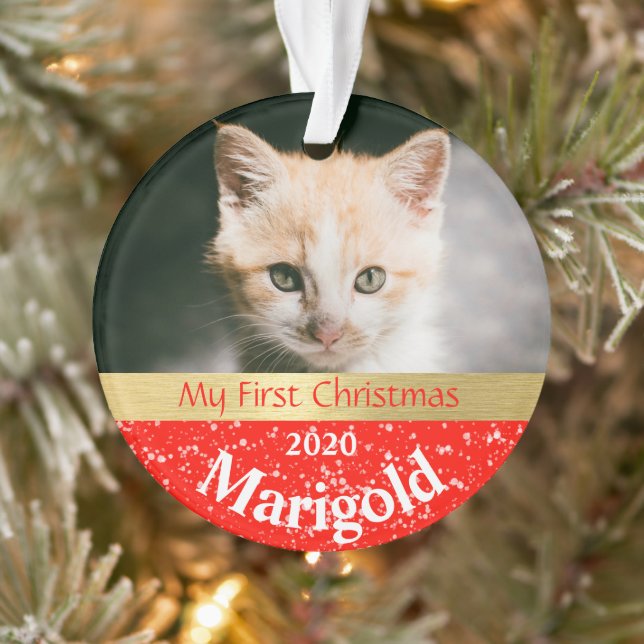 Premier ornement photo de Noël de Kitten (Arbre)