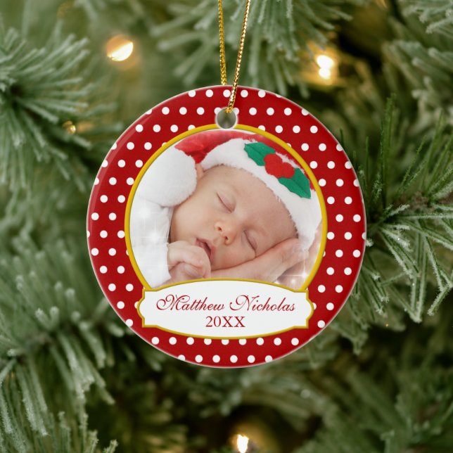 Premier ornement photo de Noël du bébé (Arbre)