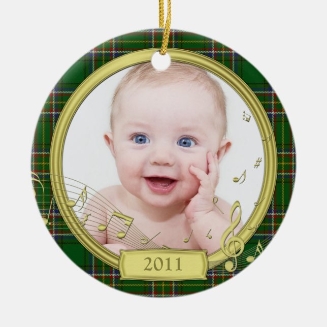 Premier ornement photo de Noël du bébé tatan irlan (Devant)