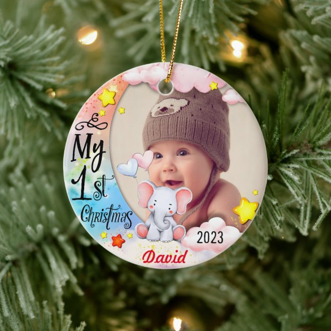 Premier ornement photo de Noël pour bébé personnal (Arbre)